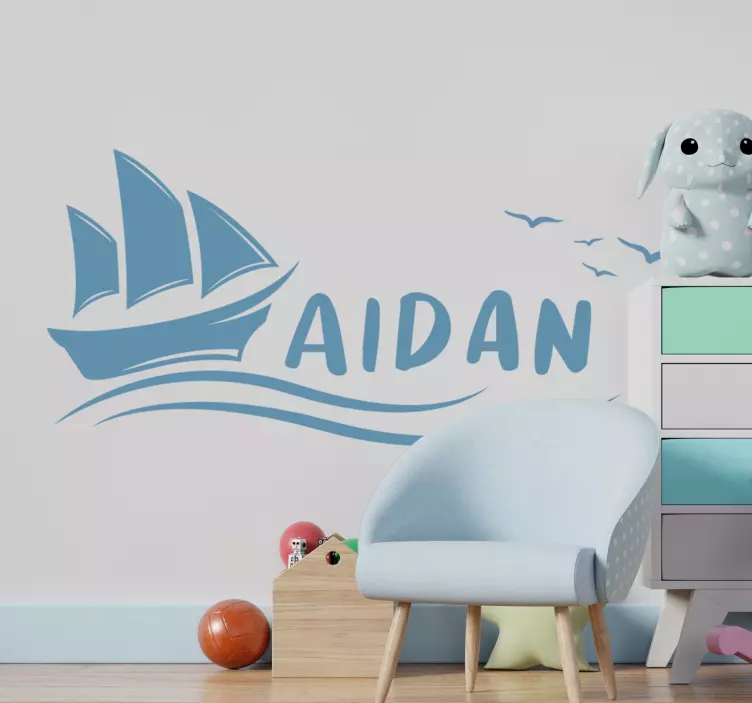 Kalt seilbåt nautisk veggklistremerke - Tenstickers