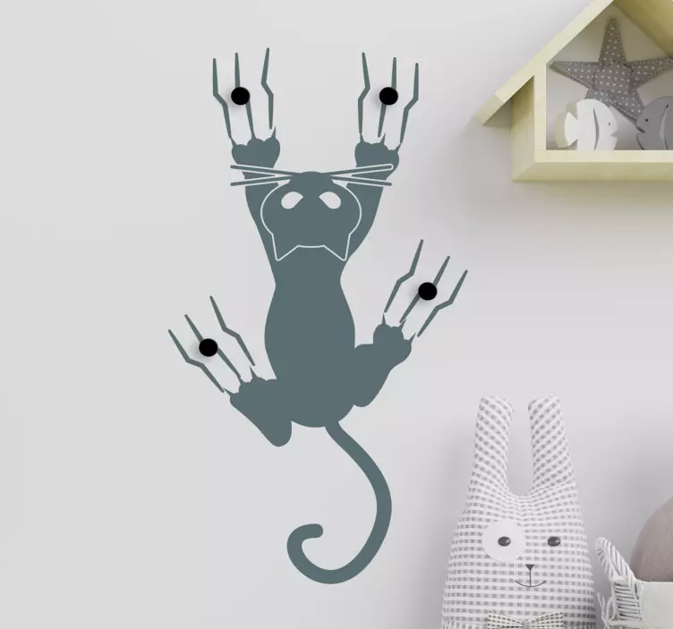 Klesstativ katt kleshenger klistremerke - Tenstickers