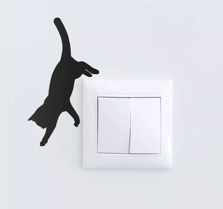 Katt i ferd med å hoppe katteklistremerke - Tenstickers
