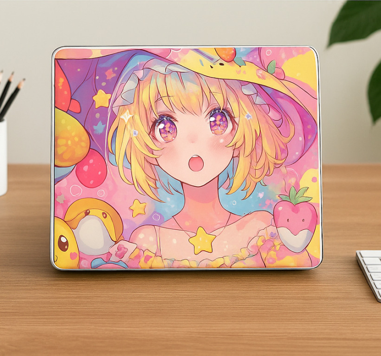 Kawaii pastell anime innpakking laptop klistremerke - Tenstickers