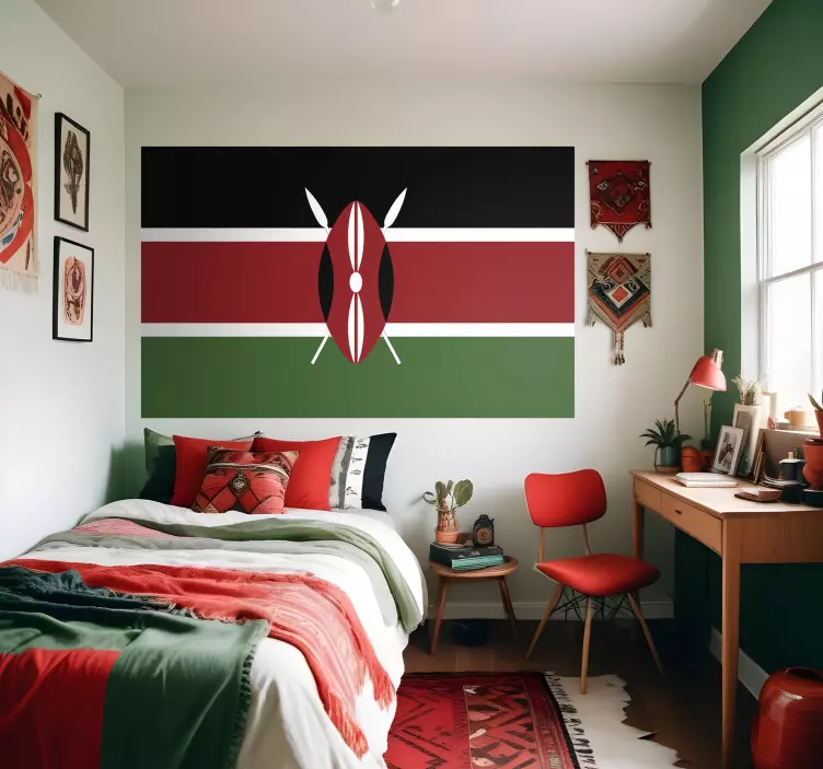 Kenya flagg klistremerke - Tenstickers