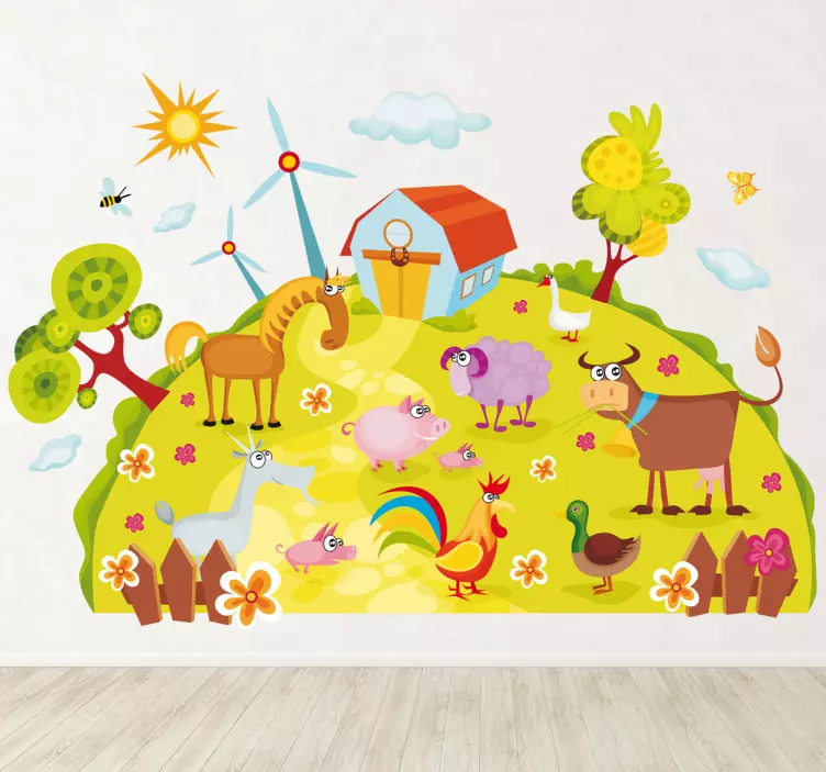 Kids farm planet wall sticker - Tenstickers