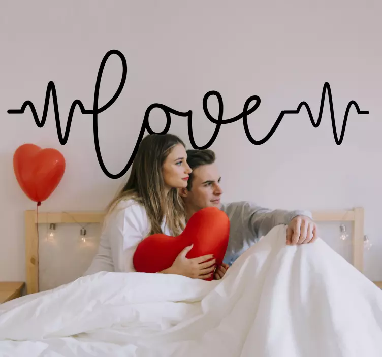 Kjærlighet hjerte slå kjærlighet klistremerke - Tenstickers