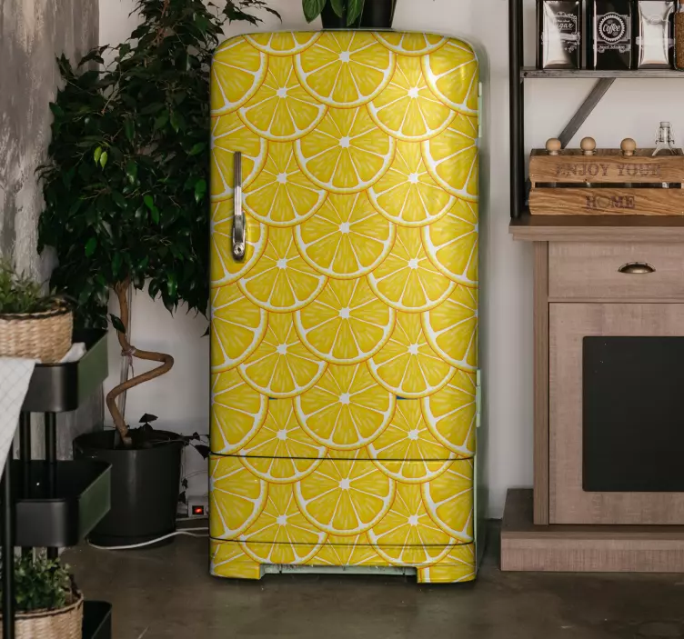 Kjøleskap klistremerke sitronskive design - Tenstickers