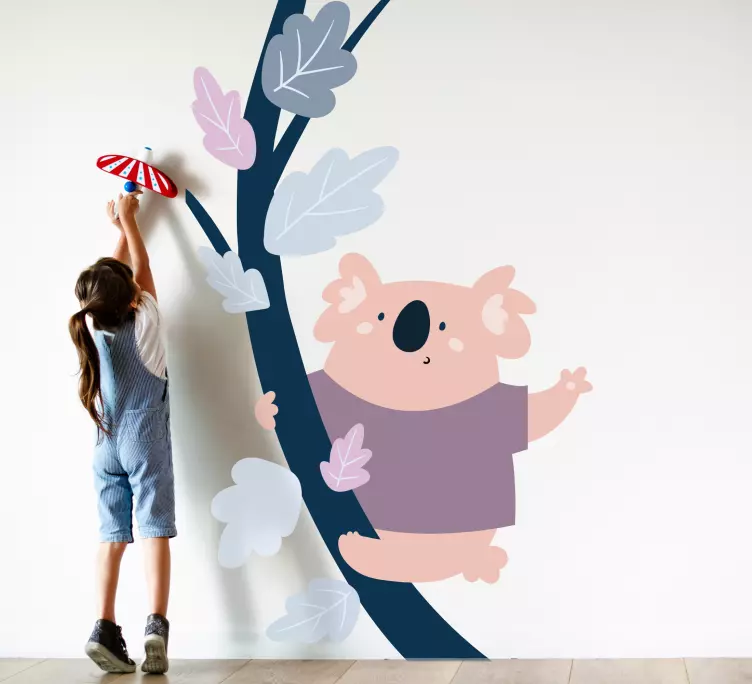 Klatring tegnet koala tegneserie dyr wallstickers - Tenstickers