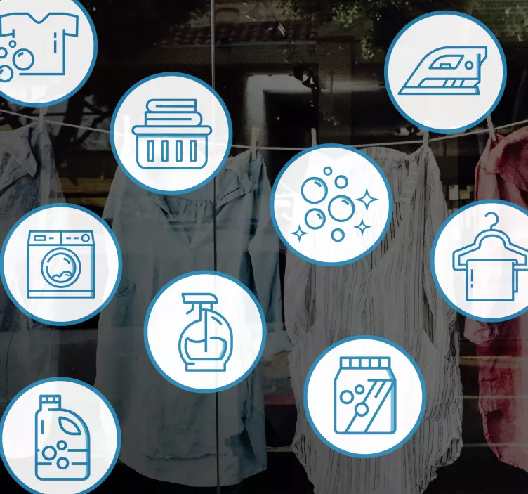 Vaskeriprodukter butikkvindu klistremerke - Tenstickers