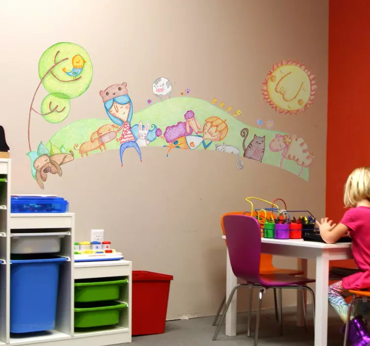 Klistermerket med fargestoffdyr - Tenstickers