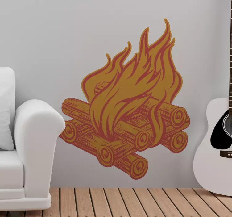 Klistremerke dyr campfire vedstokker - Tenstickers