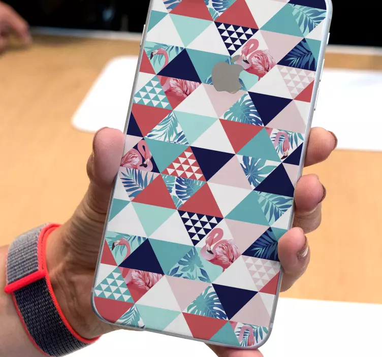 Klistremerke dyr flamingo trekantmønster - Tenstickers