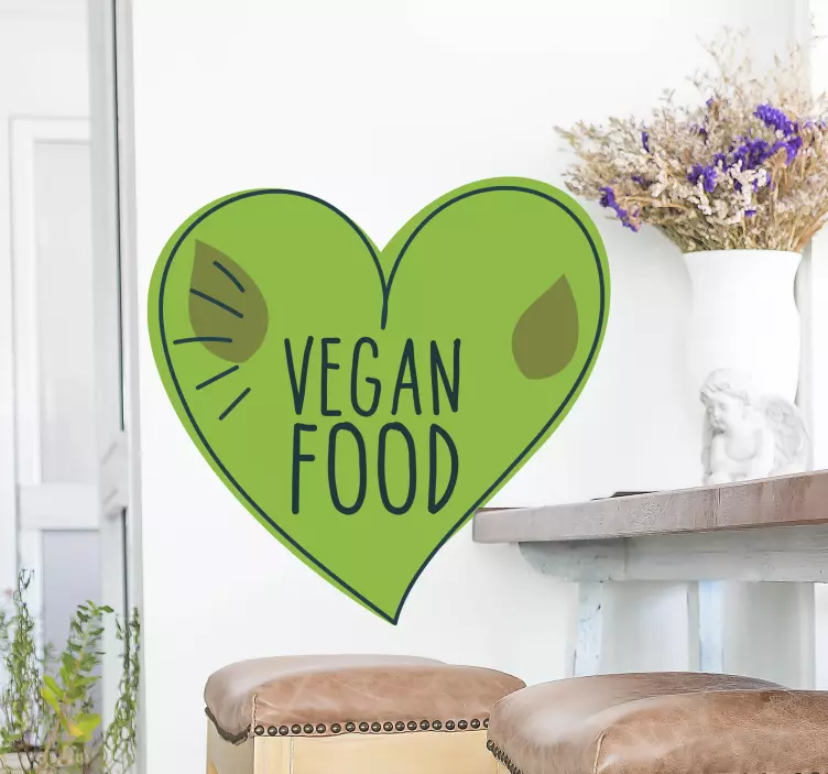 Klistremerke dyr hjerteformet vegansk - Tenstickers