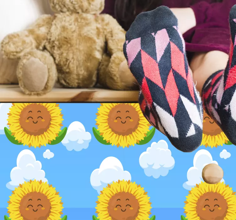 Klistremerke dyr med munter solsikkemønster - Tenstickers