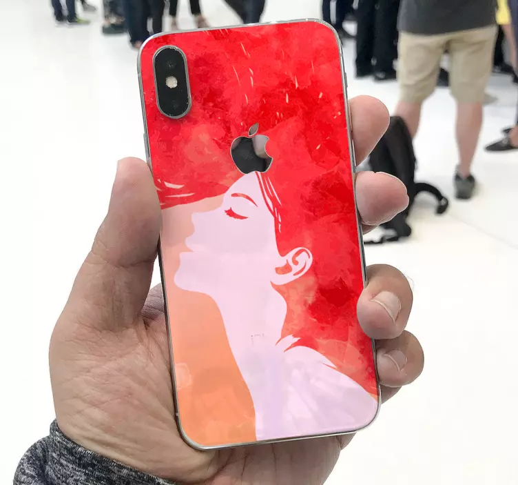 Klistremerke dyr rød kvinne silhuett - Tenstickers