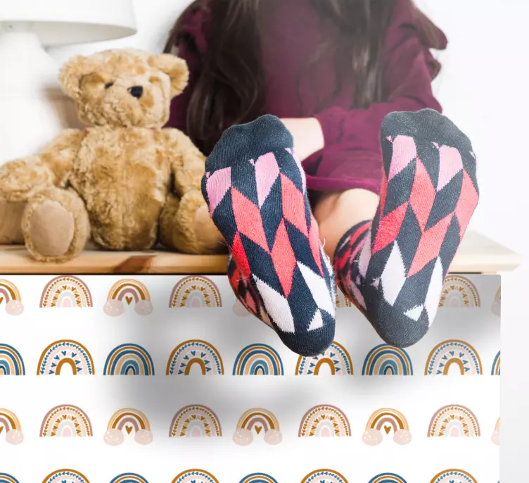 Klistremerke dyr søtt regnbue mønster - Tenstickers