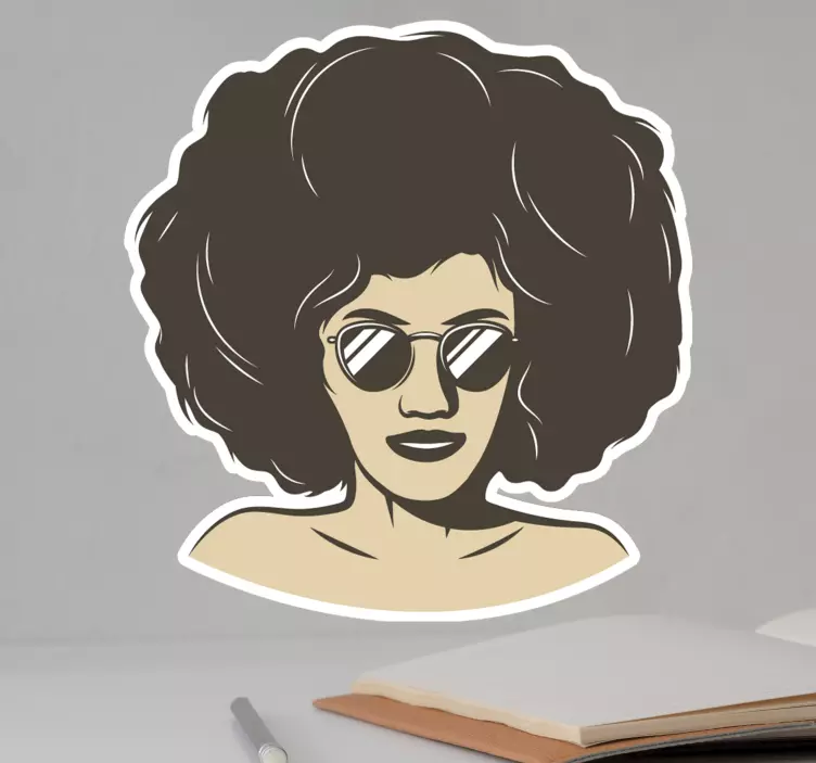Klistremerke dyr stilfull afro kvinne - Tenstickers