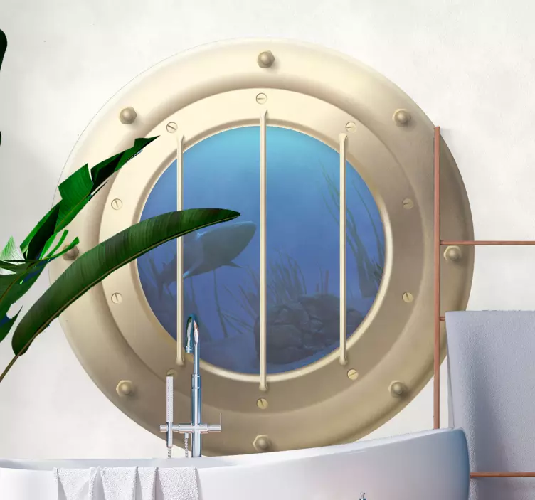 Klistremerke dyr undervannsporthull utsikt - Tenstickers