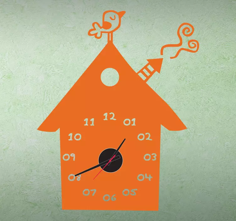 Klistremerke for barnefugl veggklokke - Tenstickers