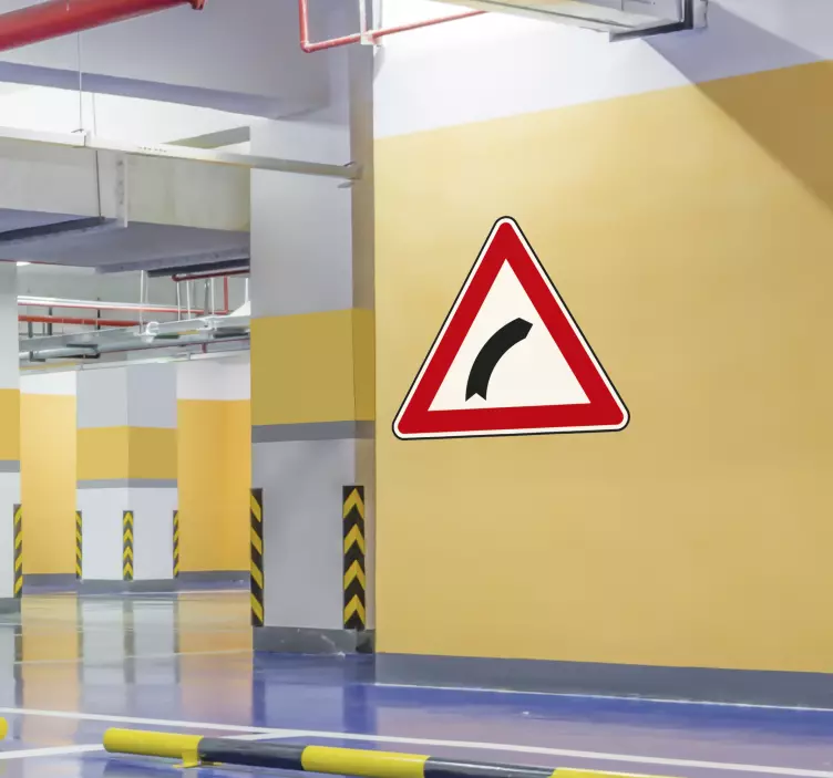 Klistremerke for farlig kurvvarsel - Tenstickers