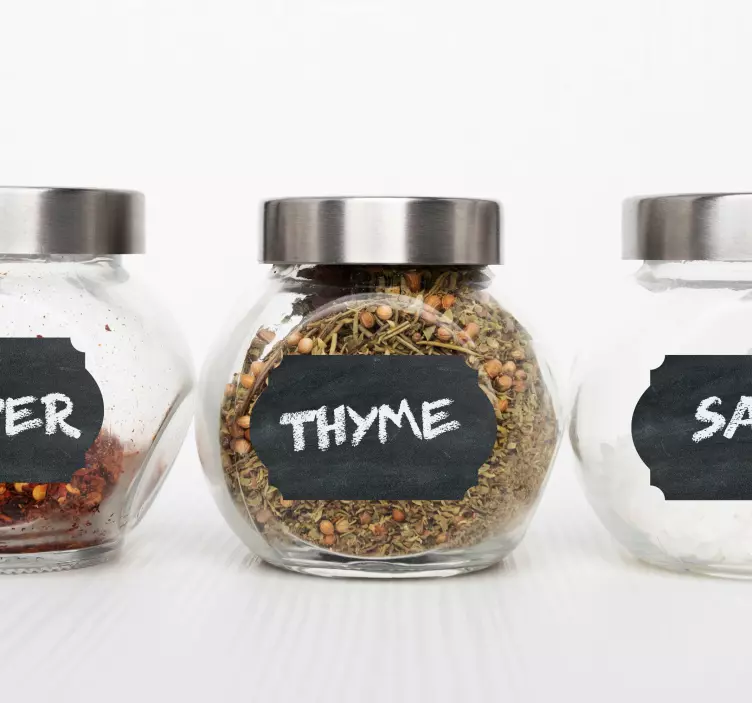 Kjøkkenoppbevaringsetiketter skriv på klistremerke - Tenstickers