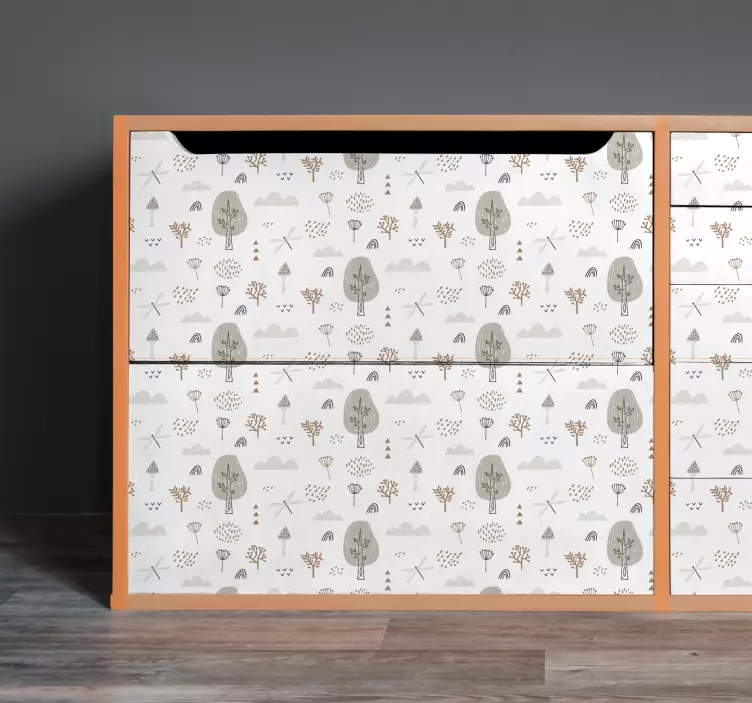 Klistremerke møbler med lekent tre-mønster - Tenstickers