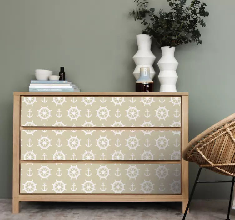 Klistremerke møbler nautisk hjul konsept - Tenstickers