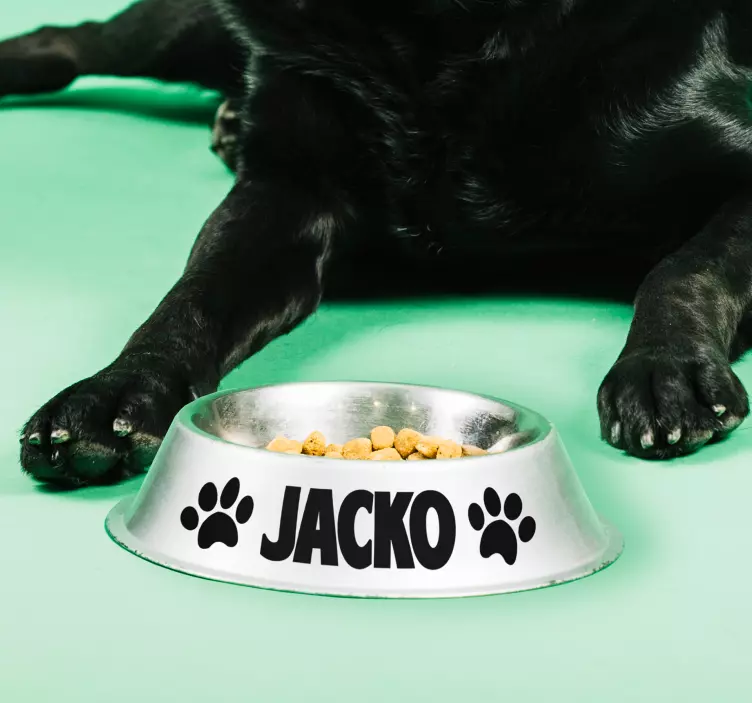 Klistremerket til hundens navn poter - Tenstickers