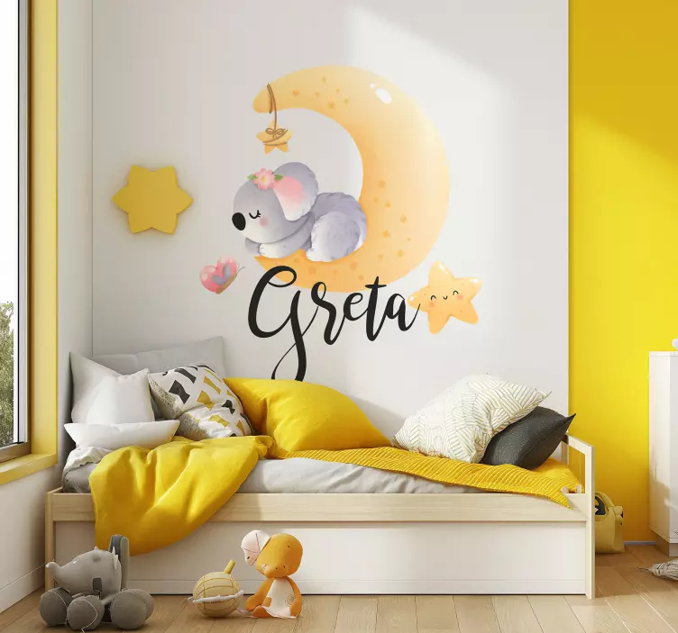Koala på månen wallsticker barnerom - Tenstickers