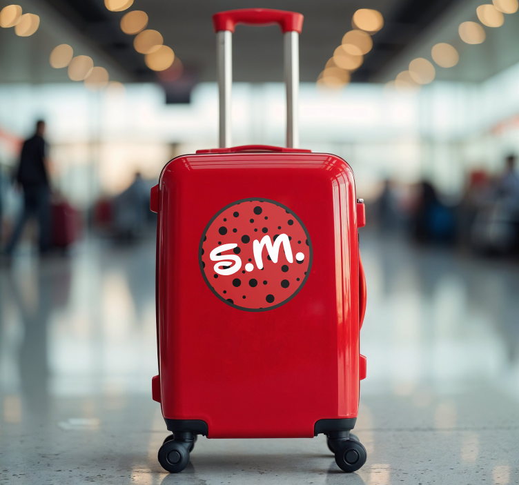 Koffertinitialer for barn tilpassbart klistremerke - Tenstickers