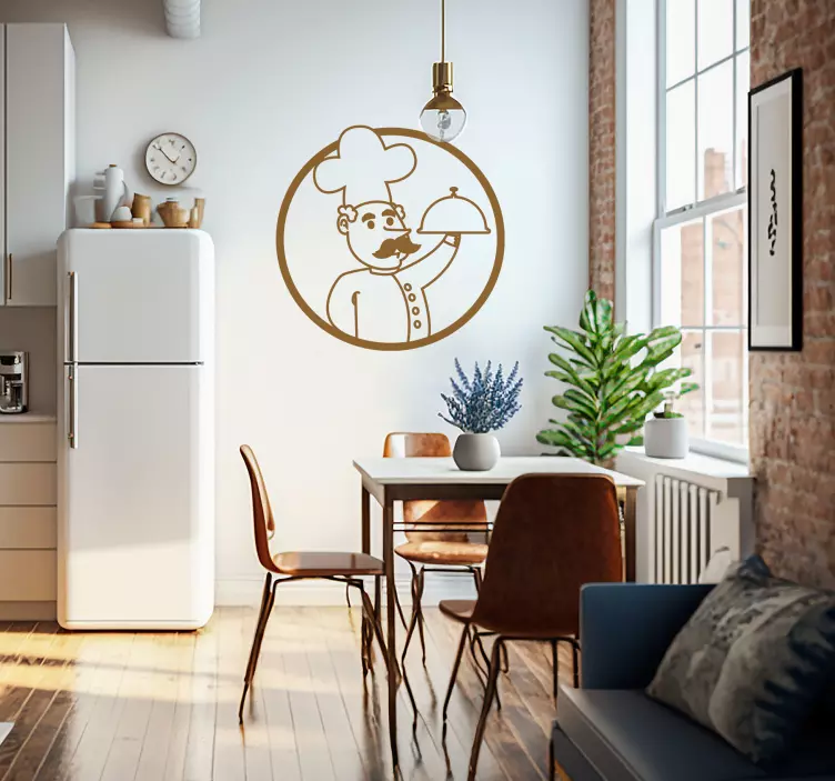 Kokktegning wallsticker til kjøkken - Tenstickers
