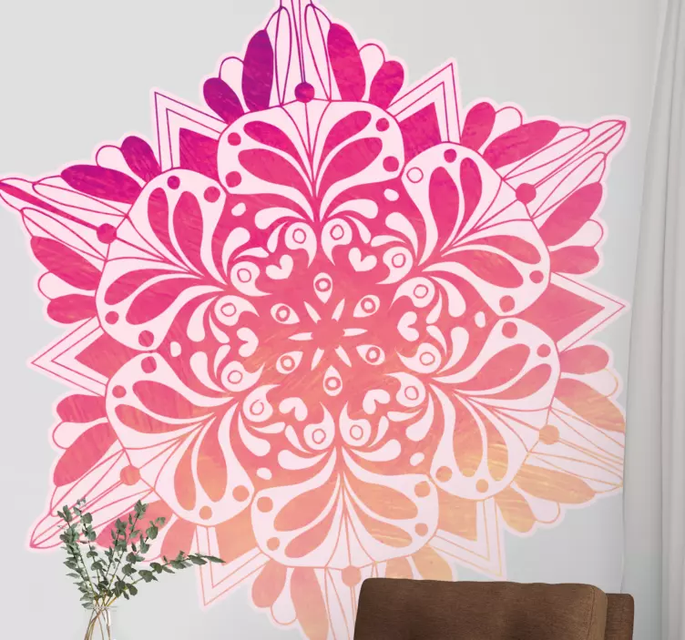 Kompleks botanisk mandala blomsterklistremerke - Tenstickers