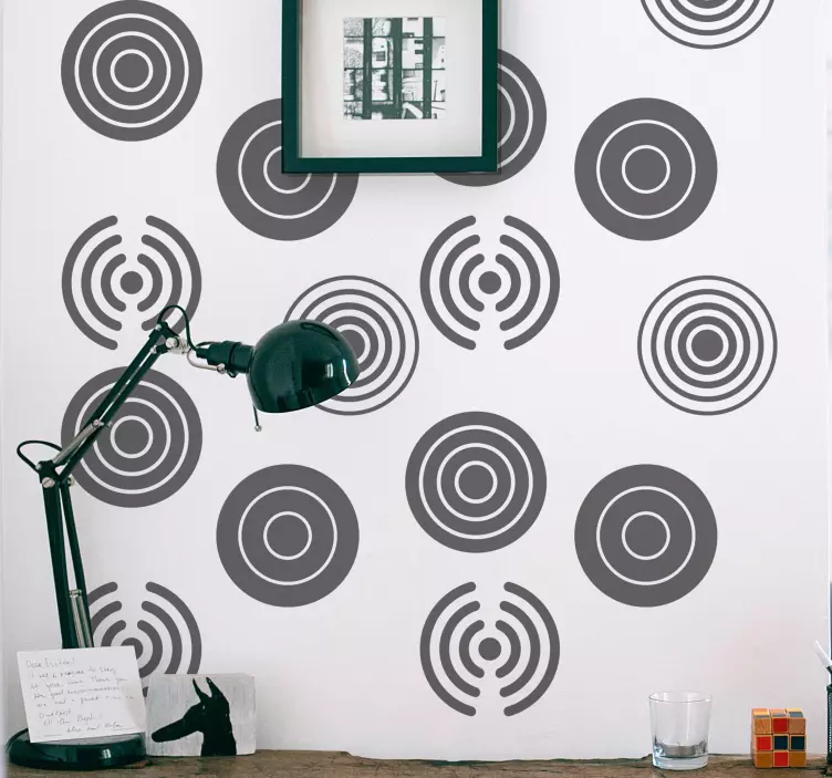 Konsentriske sirkler wallstickers - Tenstickers