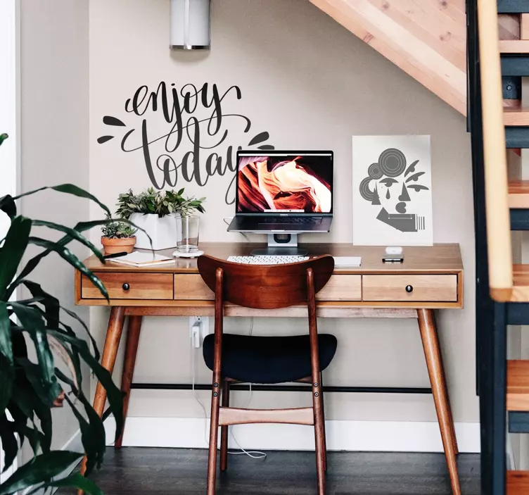 Kos deg i dag, en motiverende frase klistremerke for kontor - Tenstickers