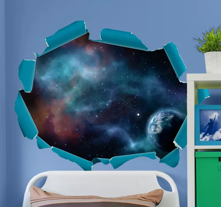 Kosmisk univers scene stue veggklistremerke - Tenstickers