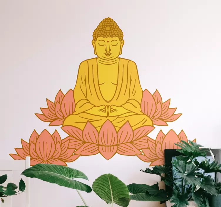 Kunstklistremerke lotus buddha figur - Tenstickers