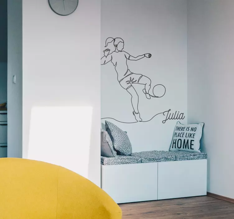 Kvinnefotballspiller minimalistisk klistremerke - Tenstickers