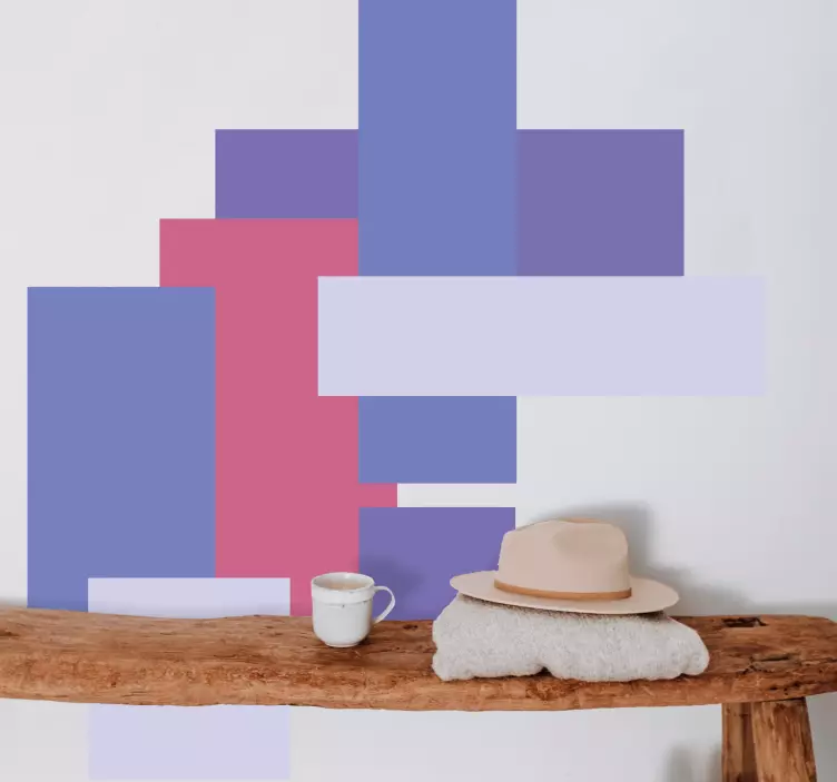 Lagdelte geometriske blokker wallsticker - Tenstickers