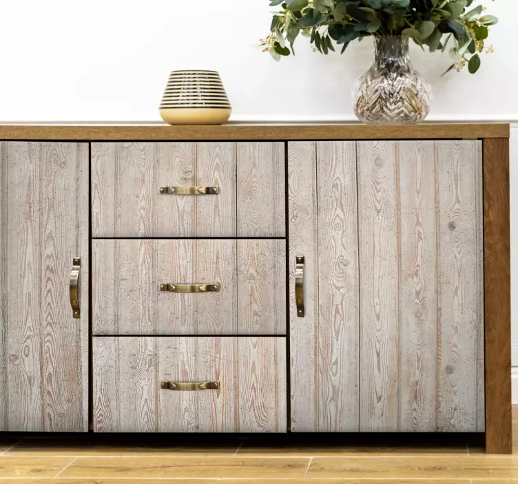 Landlig tømmerplate klistremerke møbler - Tenstickers