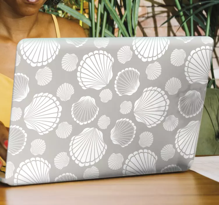 Laptop-deksel med skallmønster bærbar klistremerke - Tenstickers