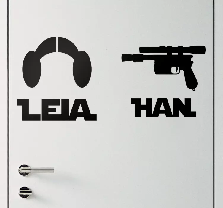 Leia og han star wars veggklistremerker - Tenstickers