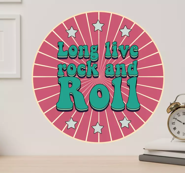 Lenge leve rock and roll 70-tallet vintage dekal - Tenstickers