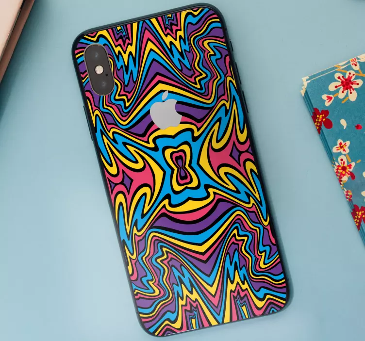 Levende farger groovy linjer iphone skin - Tenstickers
