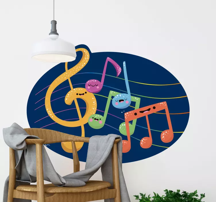Levende musikalske symboler klistremerke dyr - Tenstickers