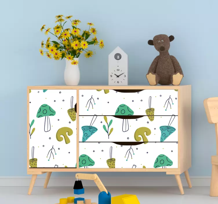 Levende soppmotiv klistremerke møbler - Tenstickers