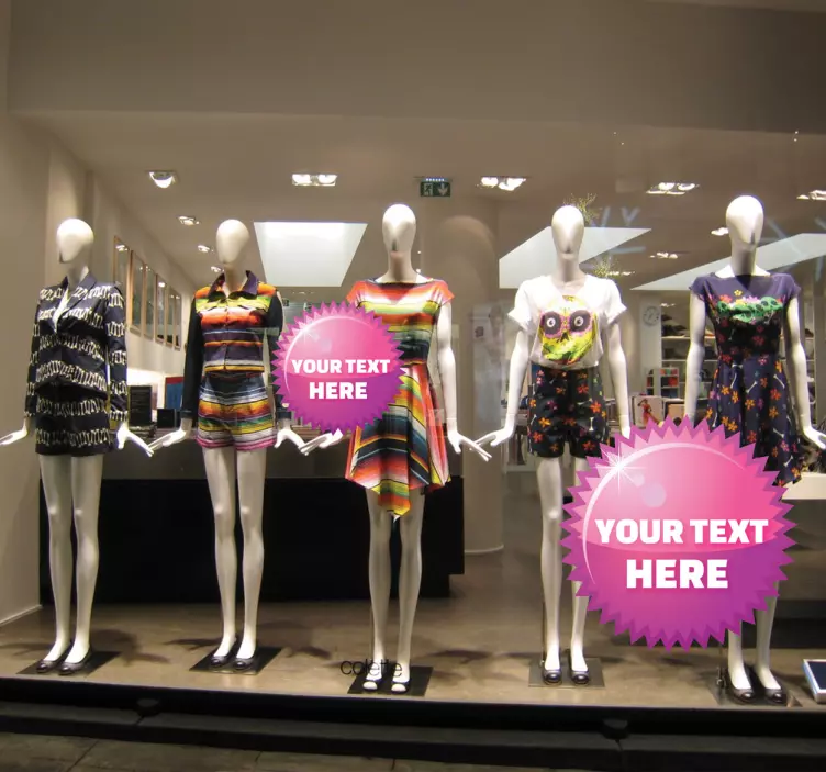 Lilla pigg sirkel tilpasses vindu klistremerke - Tenstickers