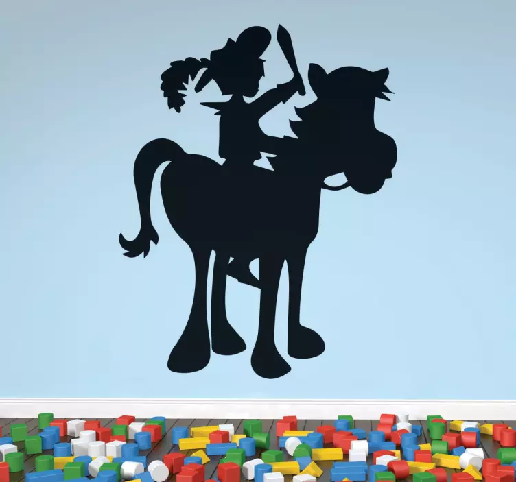 Liten ridder silhuett klistremerke - Tenstickers