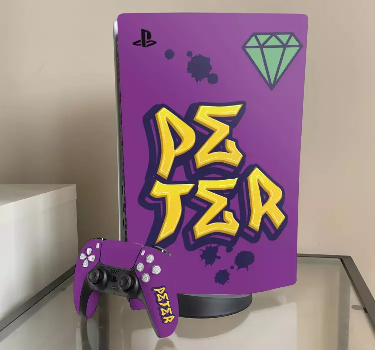 Ps5 klistremerke med gaming graffiti navn - Tenstickers