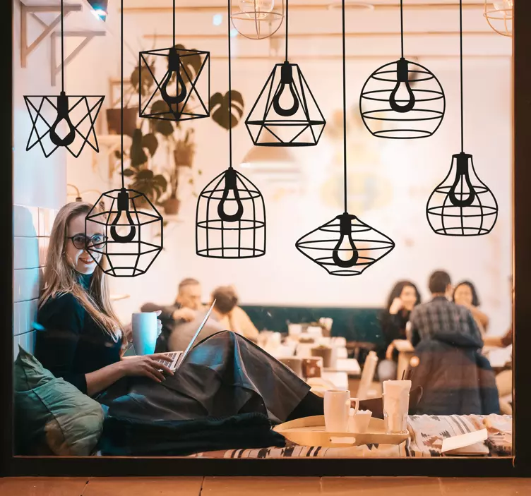 Lommelykter vindu klistremerke - Tenstickers