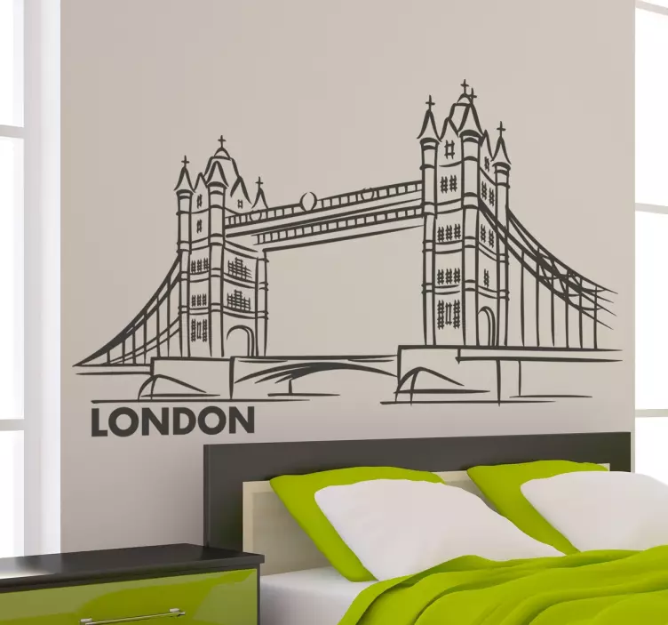 London bridge skiss london vegg klistremerke - Tenstickers