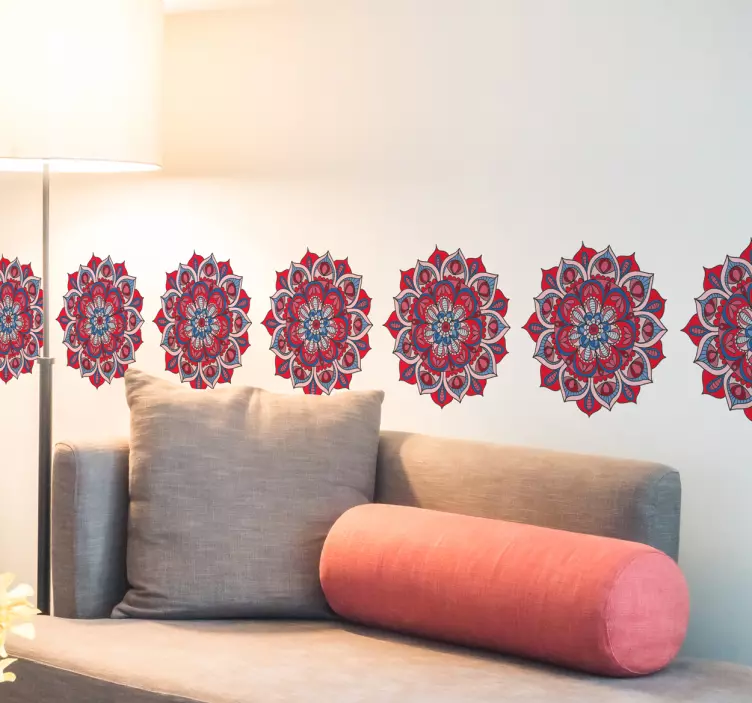 Lotus blomst mandalas vegg kant klistremerke - Tenstickers