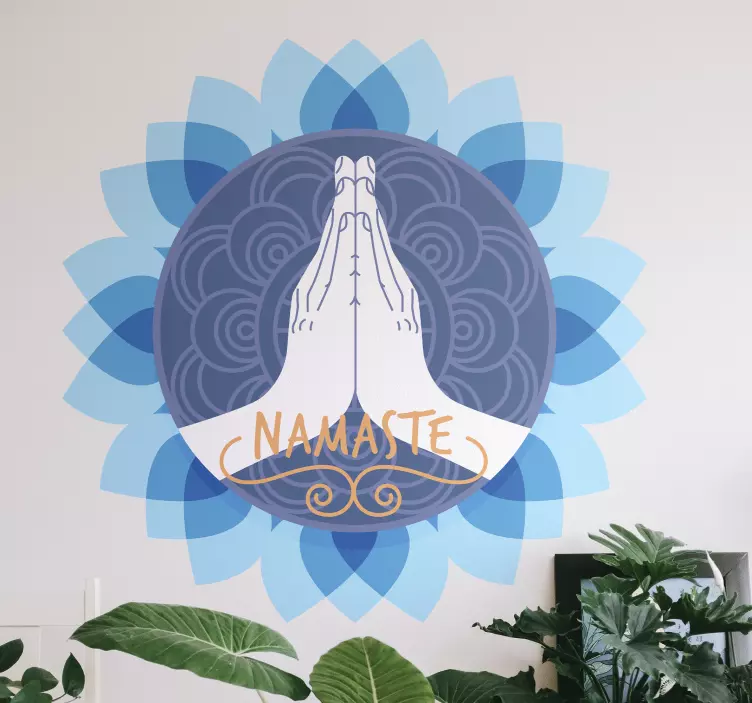 Lotusblomst namaste setning blomster sticker - Tenstickers