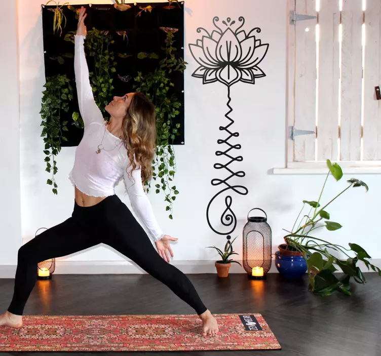 Lotusblomst unalome wallstickers blomster - Tenstickers